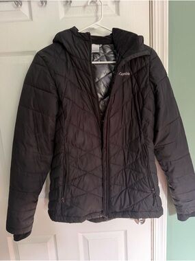Columbia Black Quilted Insulated Hooded Jacket